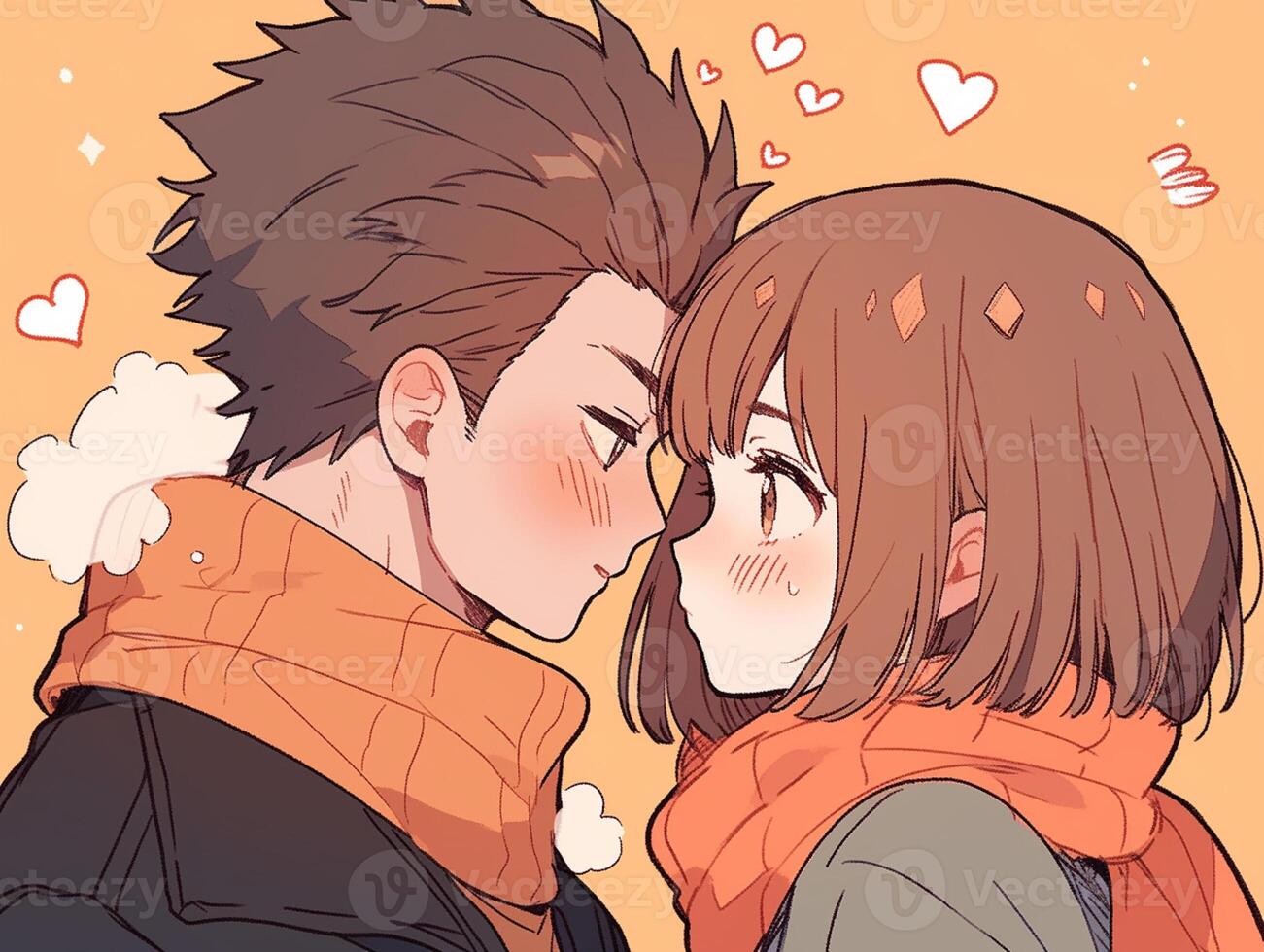 Ilustração de anime de casal se beijando, beijo de anime de casal papel de  parede HD