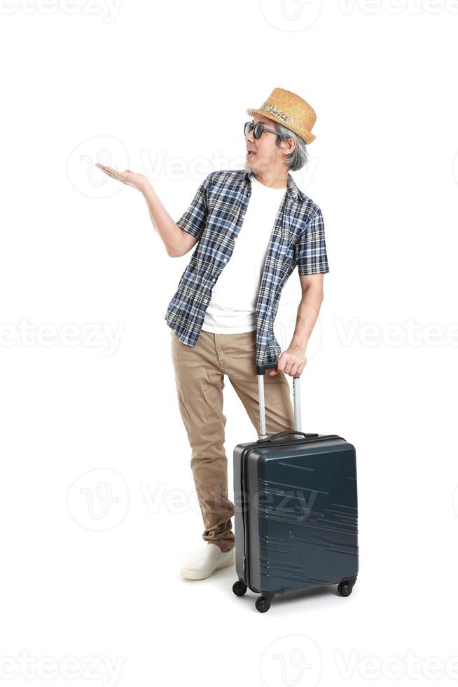 homem com bagagem foto