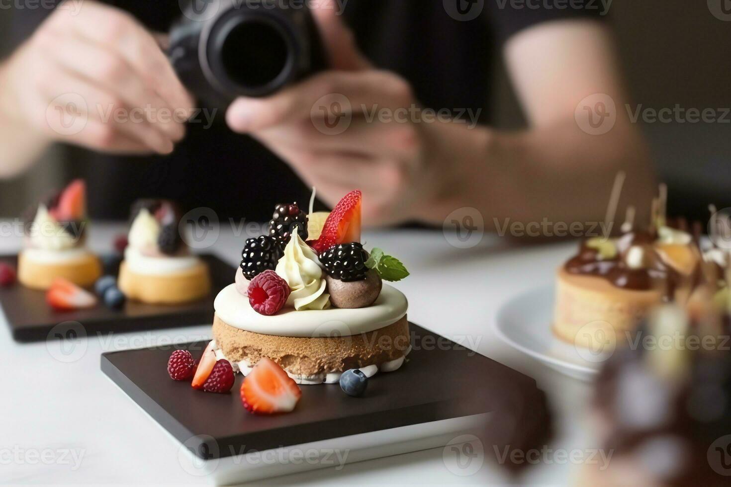 Comida bolo fotografia. gerar ai foto