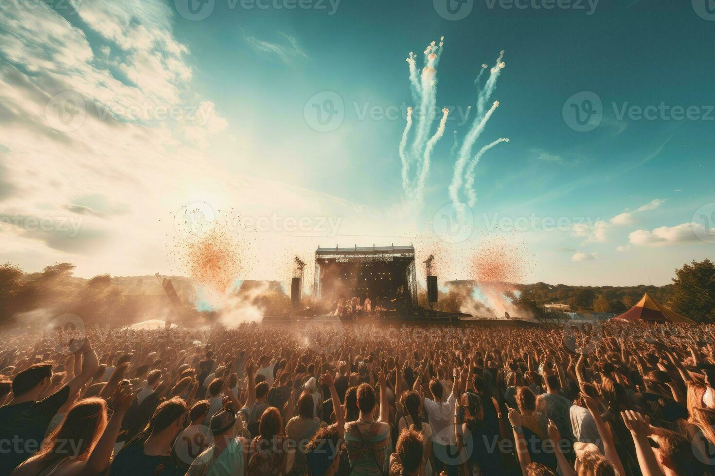 aberto ar show multidão. gerar ai foto