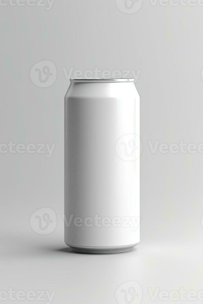 refrigerante pode brincar branco com tons branco fundo, ai gerado foto