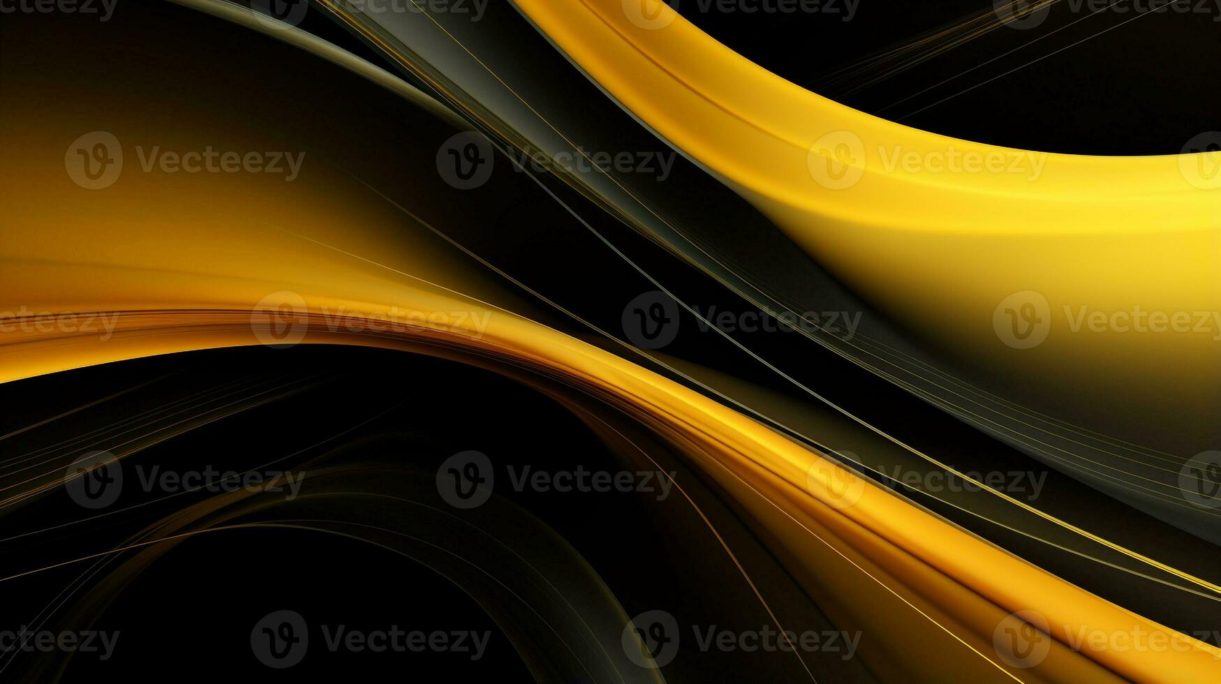 abstrato fractal fundo dentro Preto amarelo tom cor . generativo ai foto