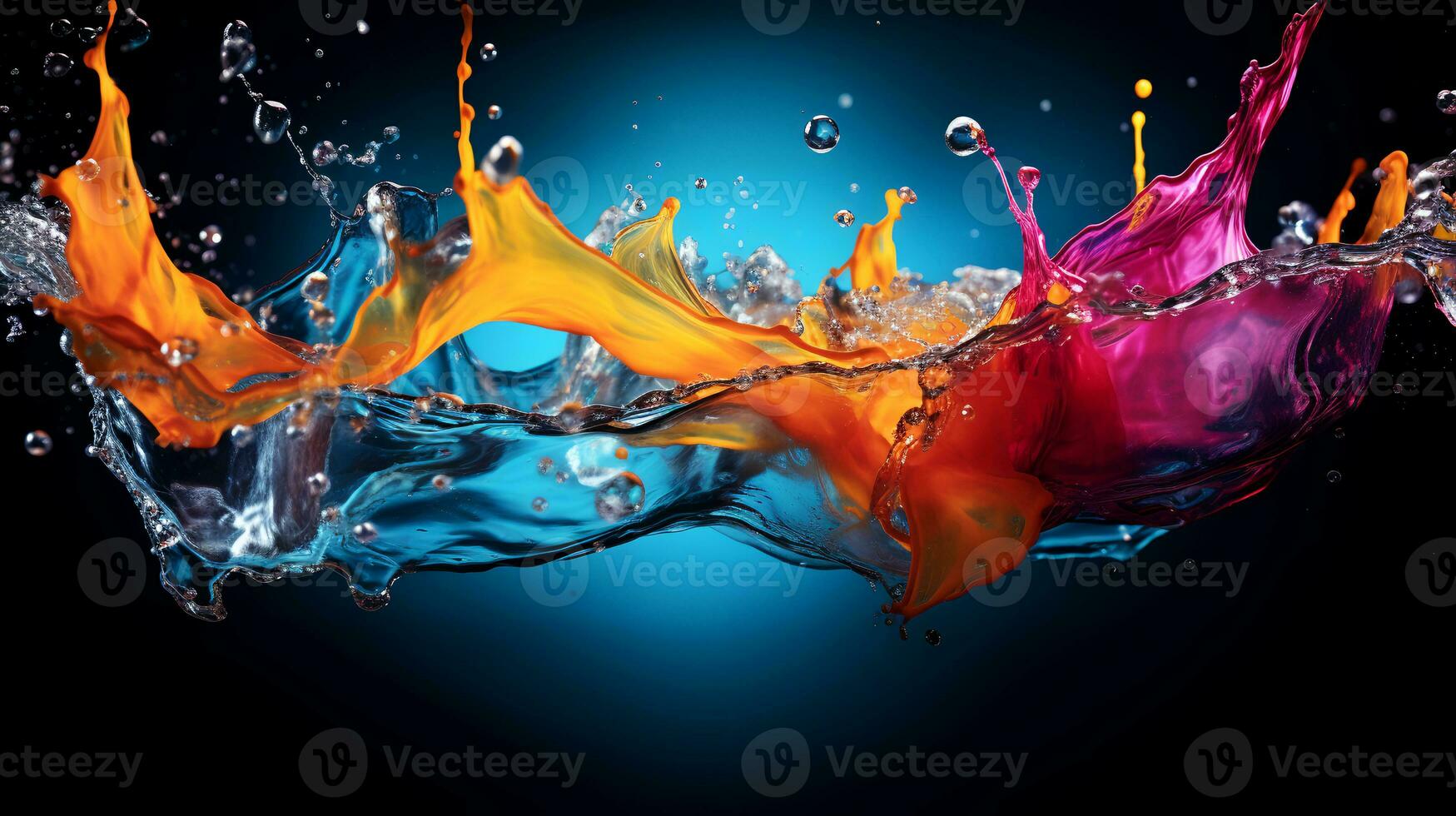 abstrato fundo do colorida respingo água. generativo ai foto