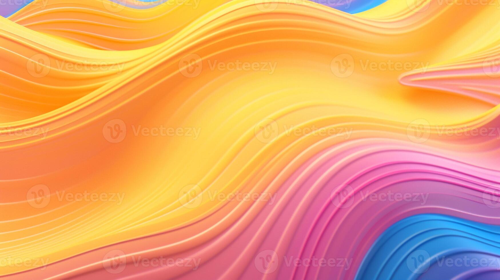 3d onda padronizar fundo dentro azul amarelo e Rosa cor . generativo ai foto