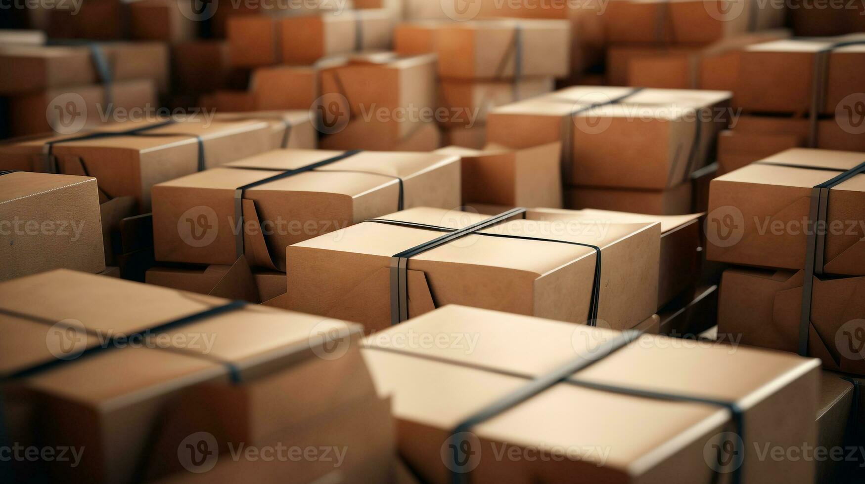 foto do pilha do caixas às a fábrica. generativo ai