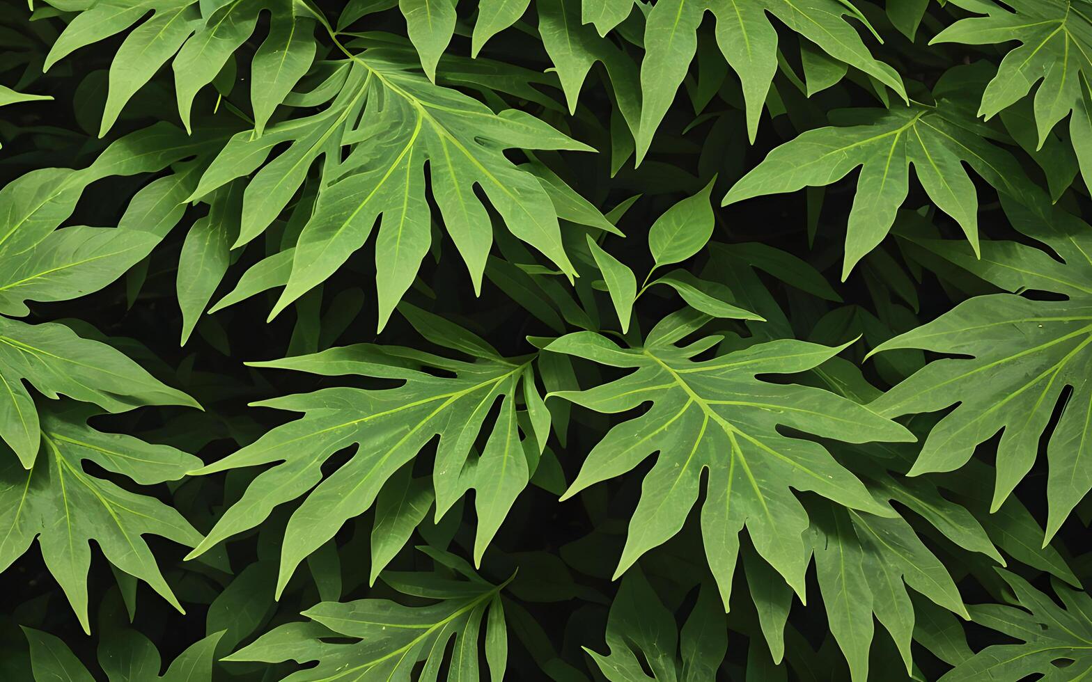 folha conceito fundo desatado padronizar verde folhagem do Primavera verão plantas. ai generativo foto