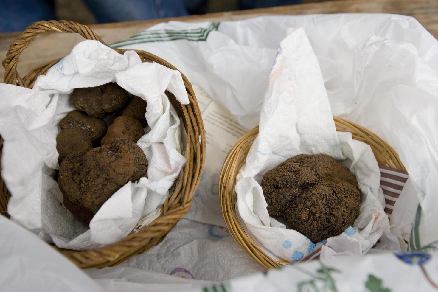 tradicional mercado de trufas negras de lalbenque em perigord, frança foto