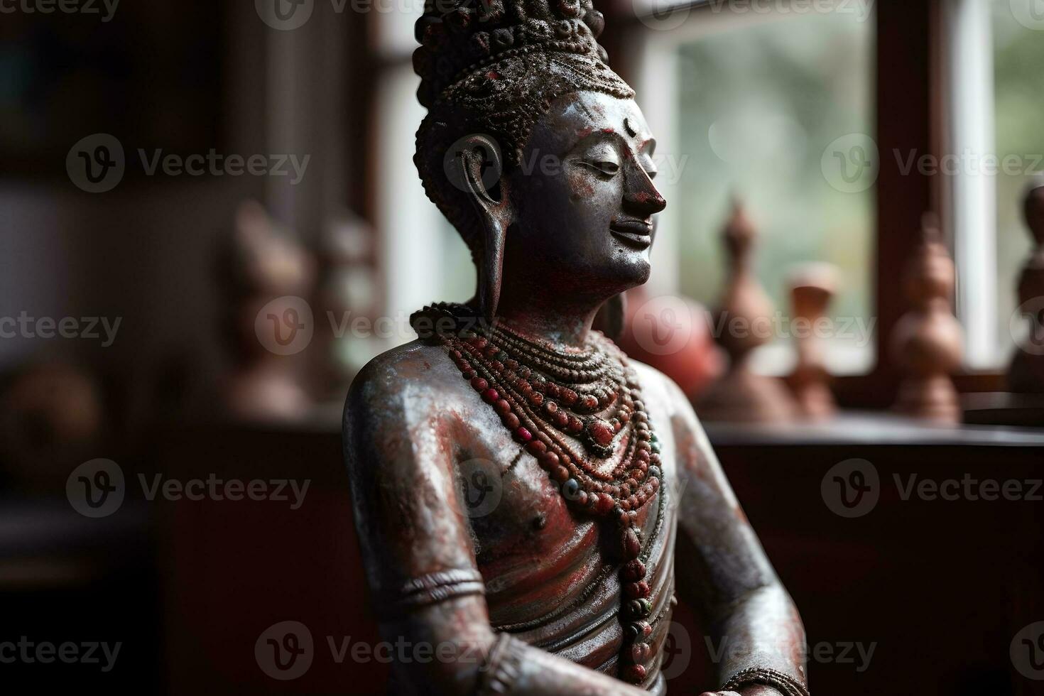 uma dourado estátua do uma Buda dentro têmpora foto