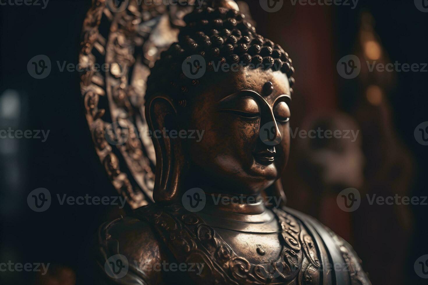 uma dourado estátua do uma Buda dentro têmpora foto