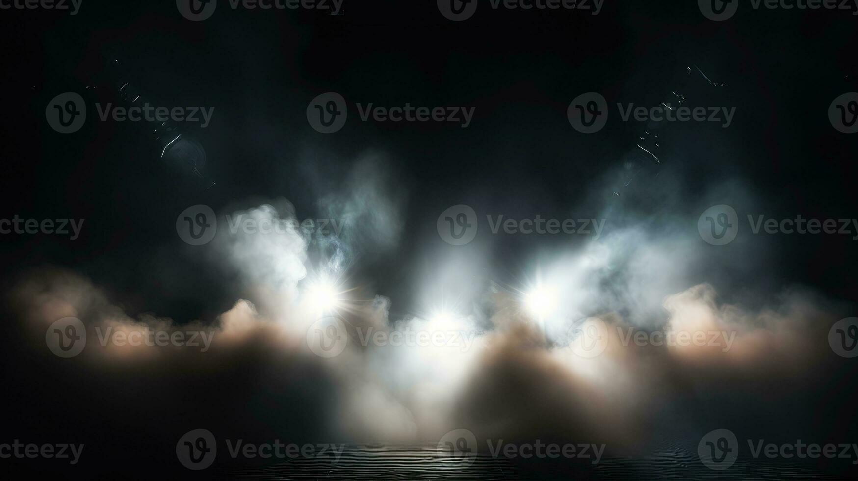 etapa luz com colori holofotes e fumaça. show e teatro Sombrio cena ai foto