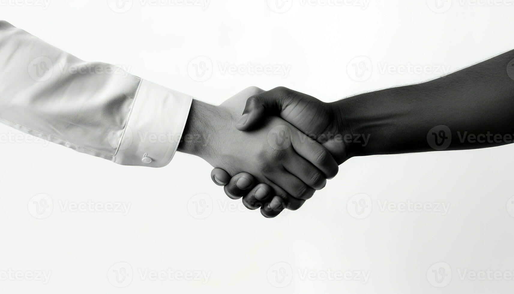 aperto de mão. dois Forte masculino mãos do diferente étnico grupos. foto