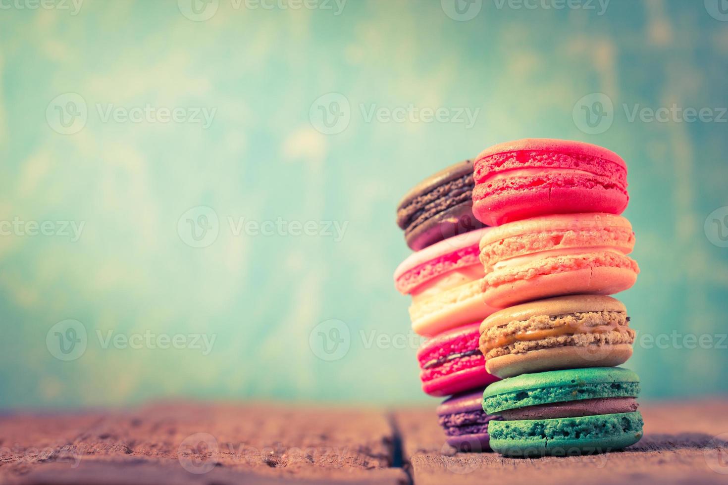 doce de macaroon em fundo vintage foto