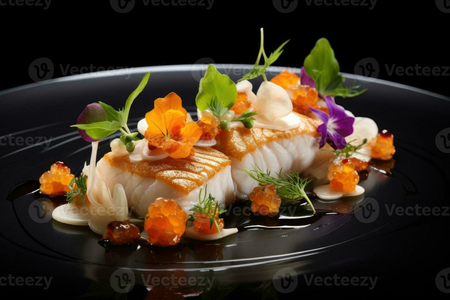 gourmet peixe filé, Alto qualidade prato. foto