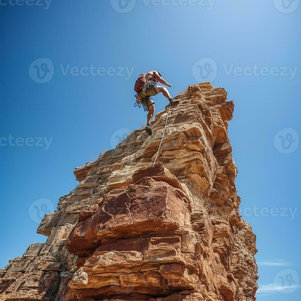 escala a alturas - uma viagem do força e aventura ai generativo foto