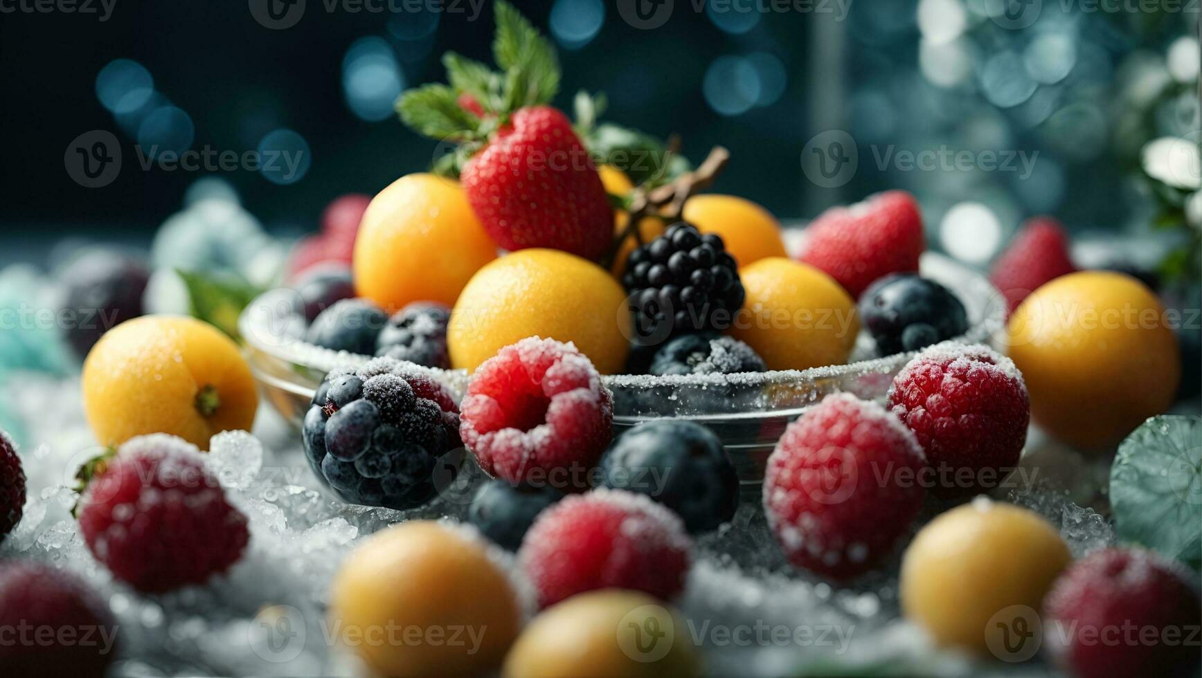 congeladas fruta. ai gerado foto