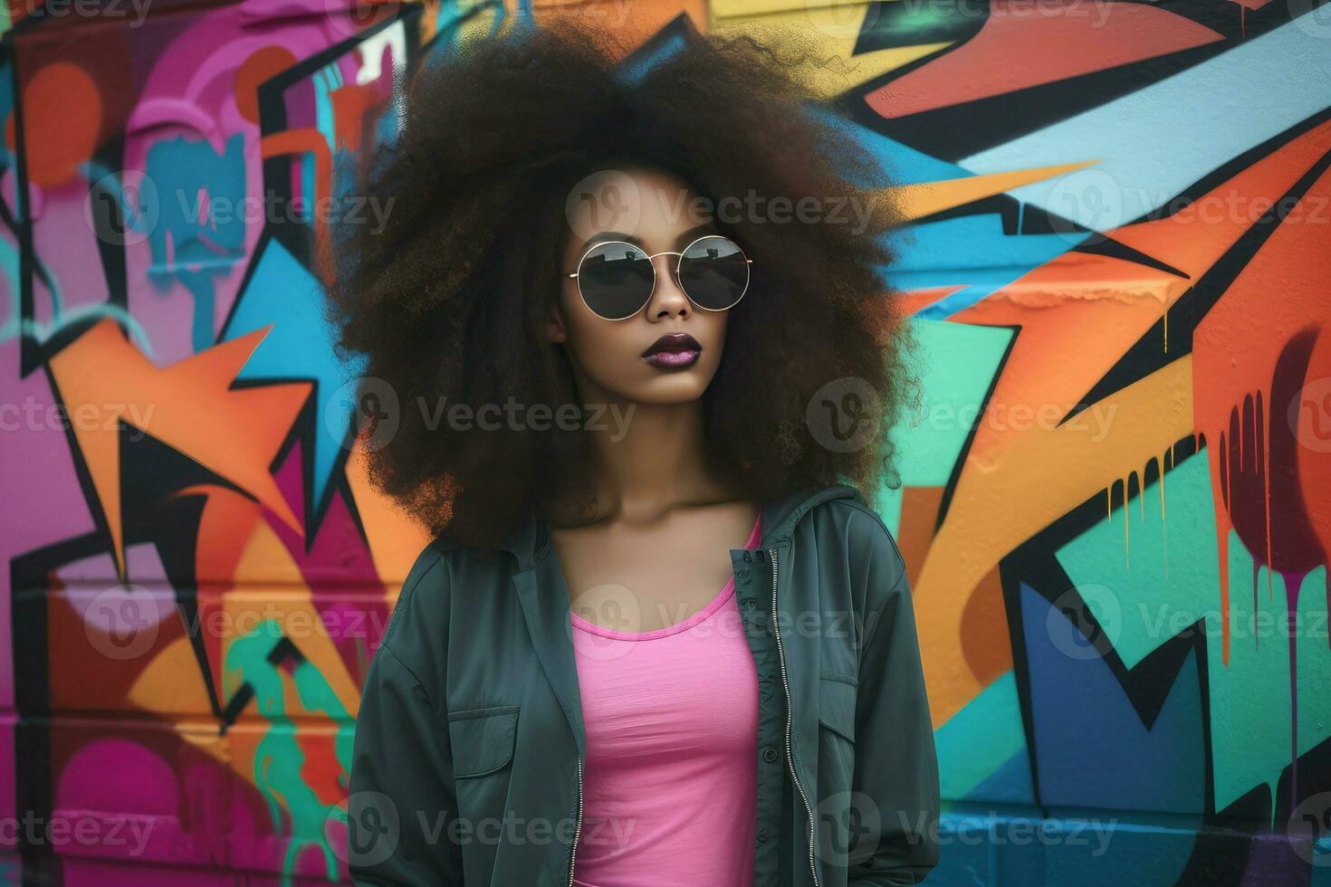 afro americano mulher. gerar ai foto