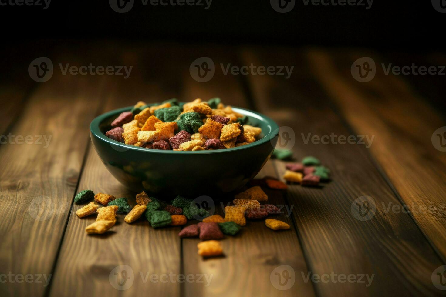 tigela animais de estimação colorida Comida. gerar ai foto