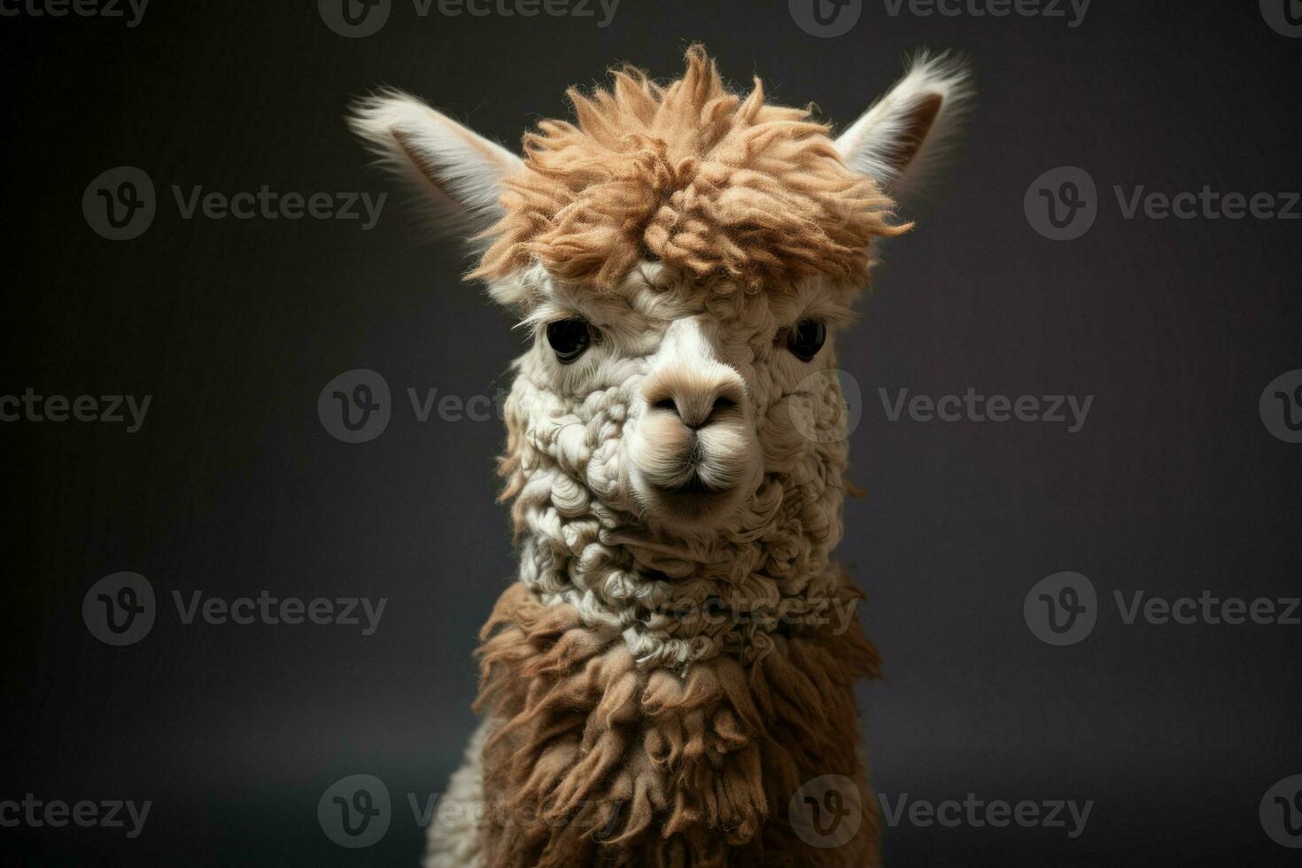 alpaca doméstico Fazenda família. gerar ai foto