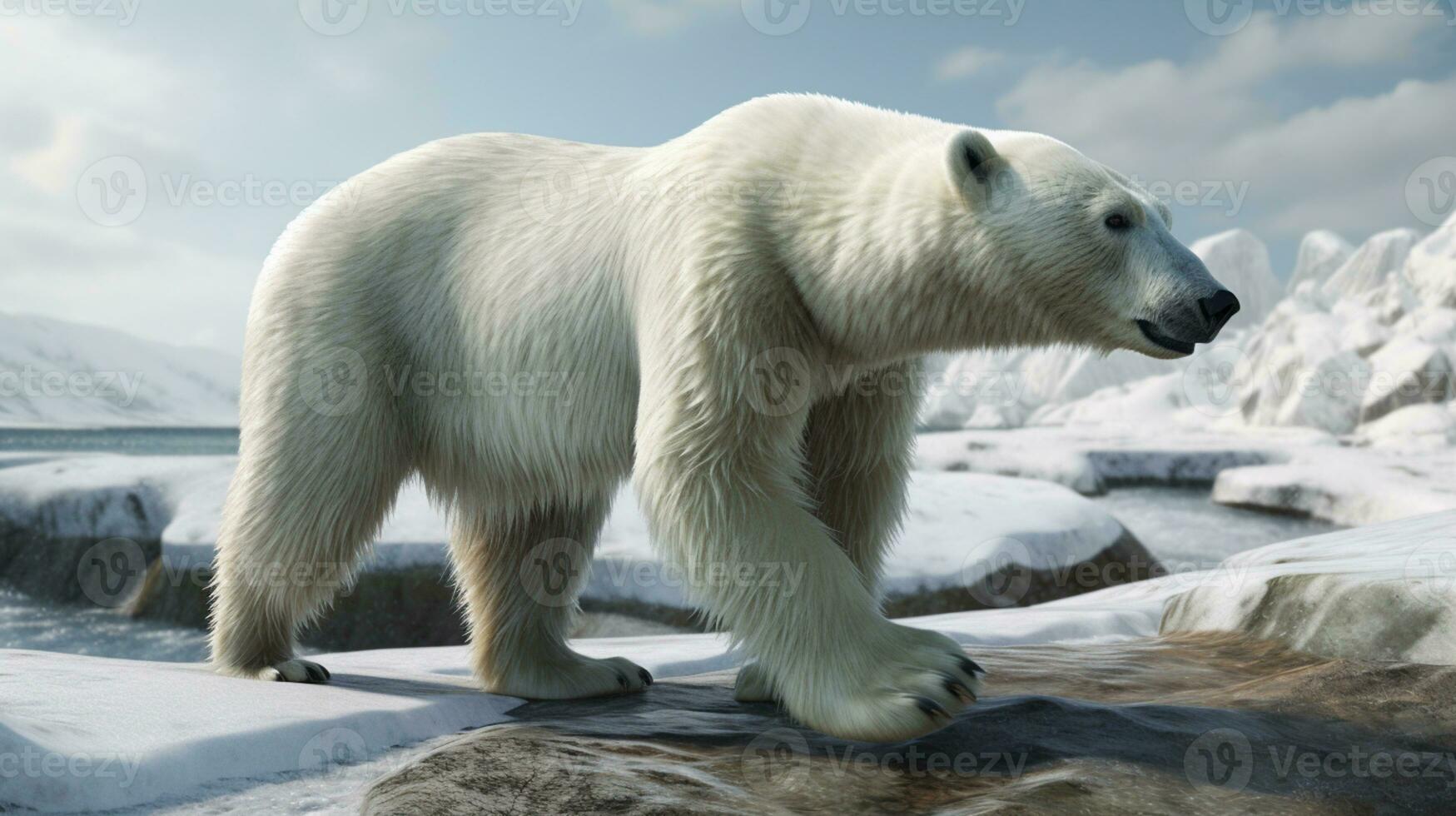 belas adaptado para vida dentro a ártico, a polar Urso ai gerado foto