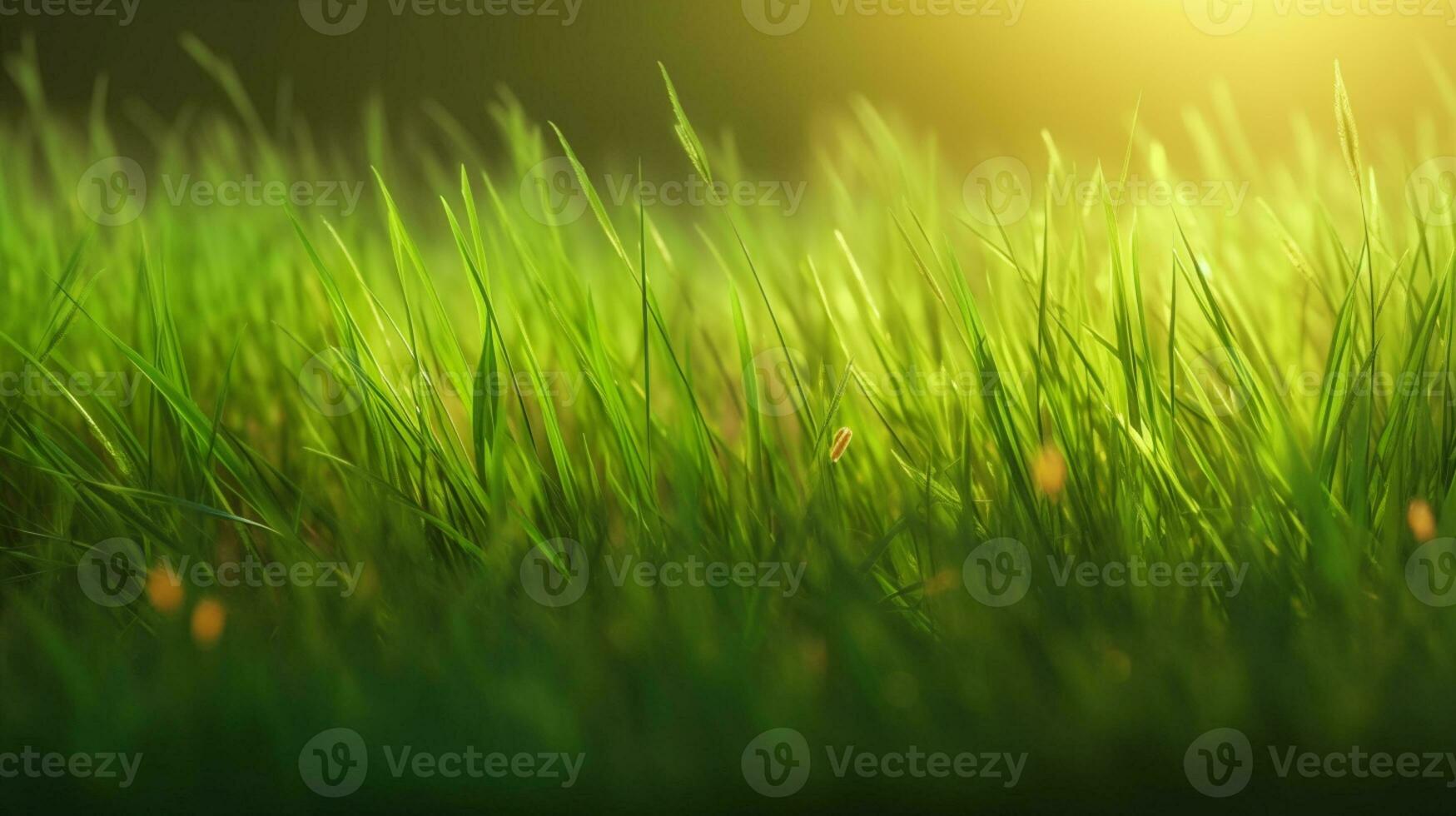 Relva crescendo verão gramado fundo ai gerado foto