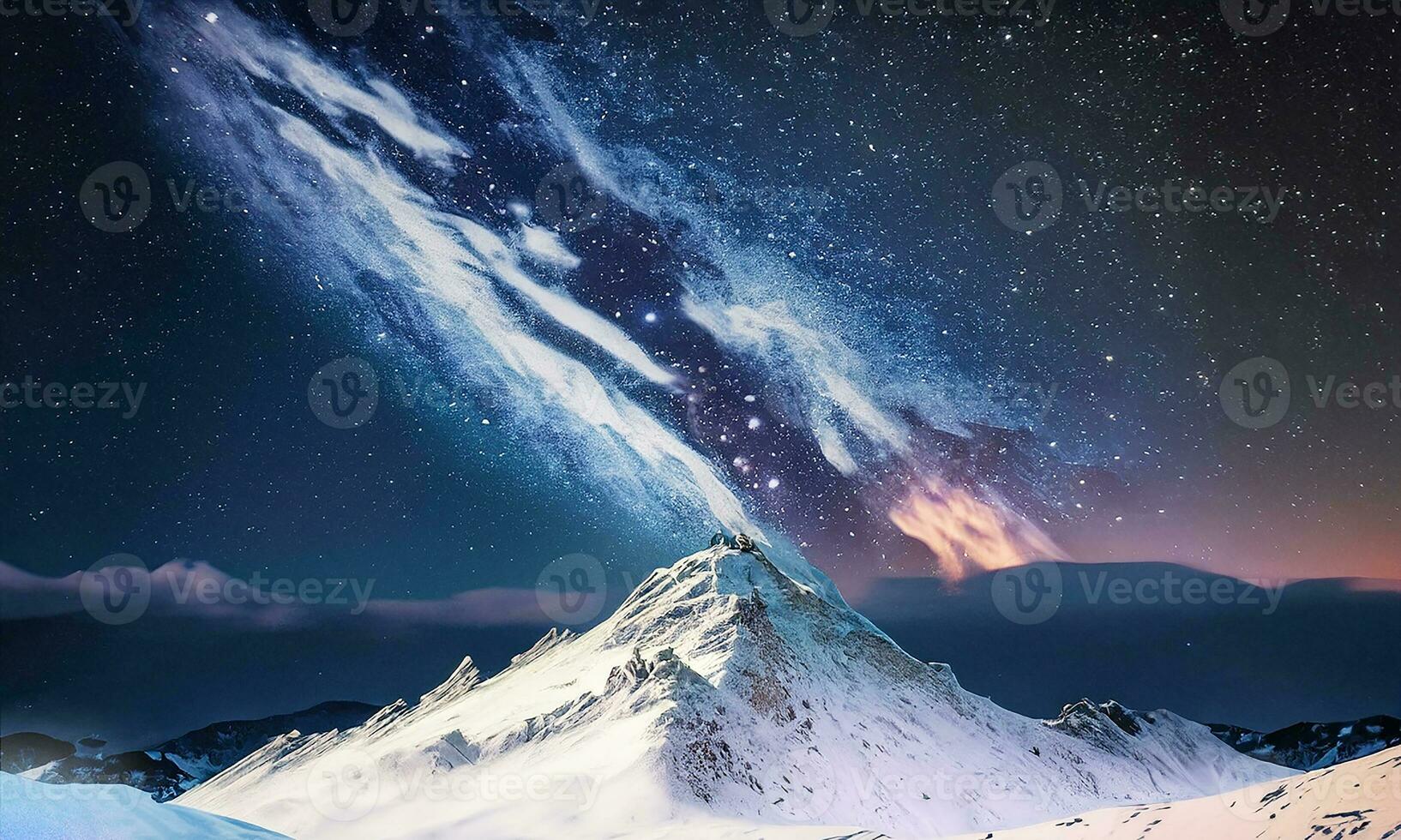 ai gerado capturar a magnificência do natureza dentro uma solteiro quadro- uma coberto de neve montanha foto