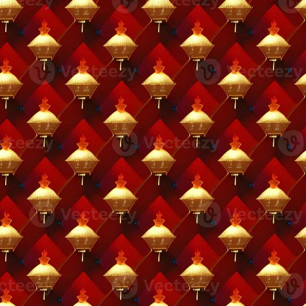 japonês desatado padronizar dentro oriental geométrico tradicional estilo. 3d festivo enfeite para lunar chinês Novo ano decoração. vermelho e dourado abstrato ásia vetor criativo motivo. vintage tigre foto