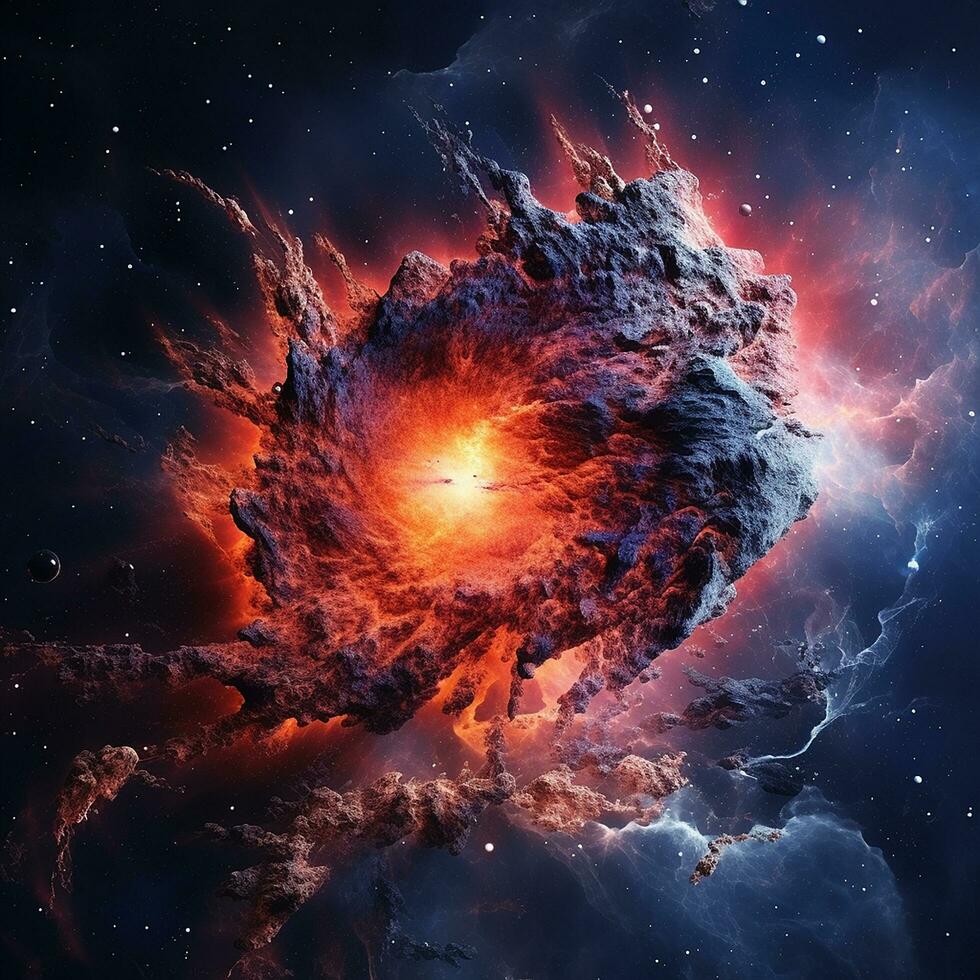 lindo 3d rendido foto do galáxia espaço ai gerado imagem
