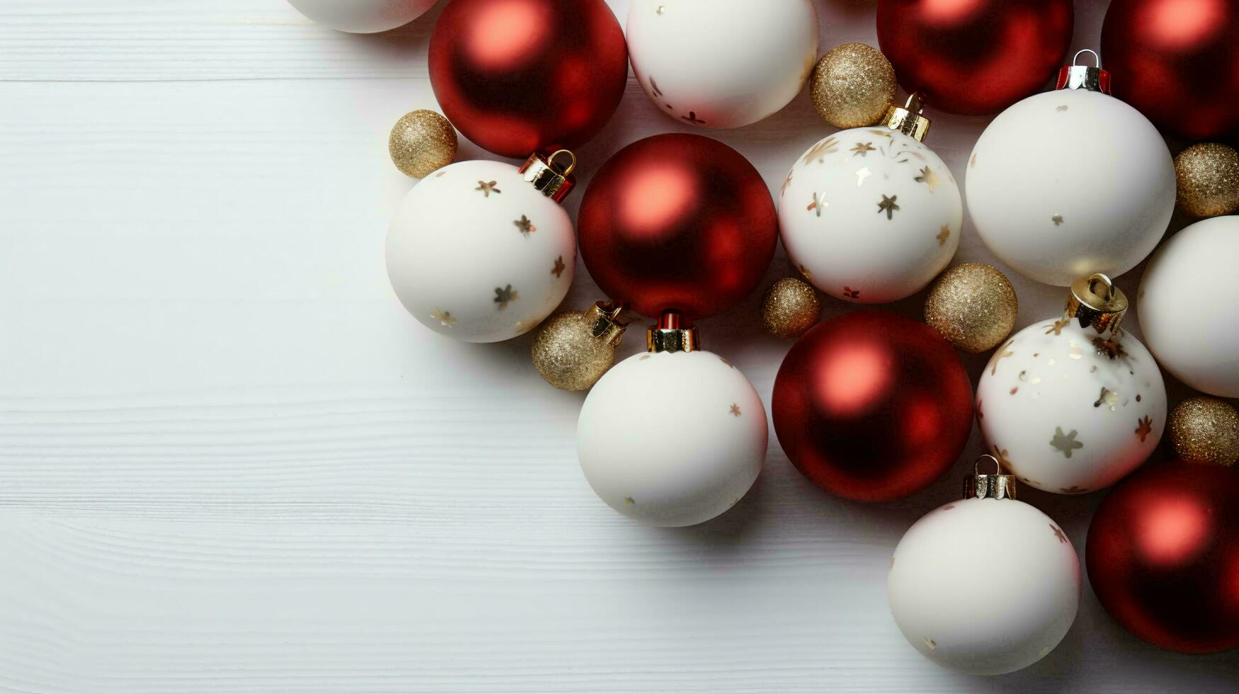 lindo brilhante Natal brinquedos e Novo anos presentes para a feriado e cópia de espaço plano deitar. Natal cartão conceito foto