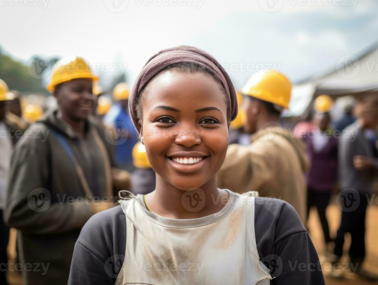 foto tiro do uma natural mulher trabalhando Como uma construção trabalhador ai generativo