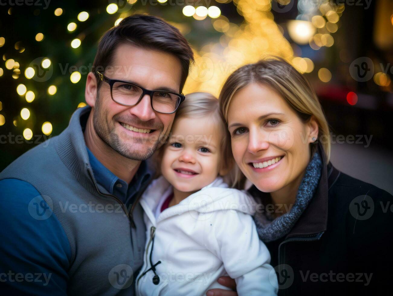 a família goza a comemorar Natal véspera juntos ai generativo foto