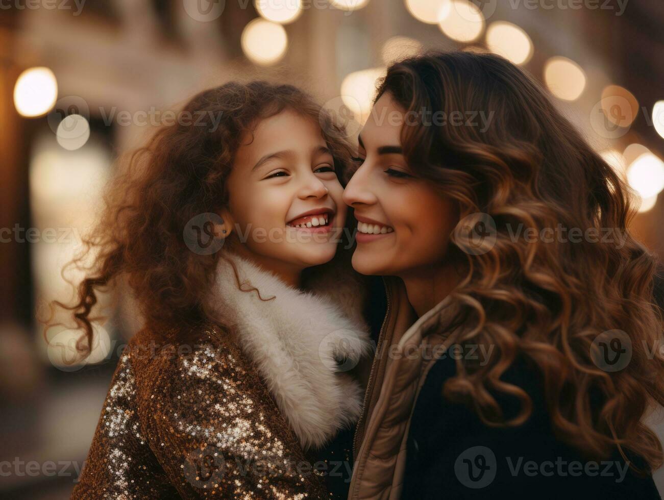 a família goza a comemorar Natal véspera juntos ai generativo foto