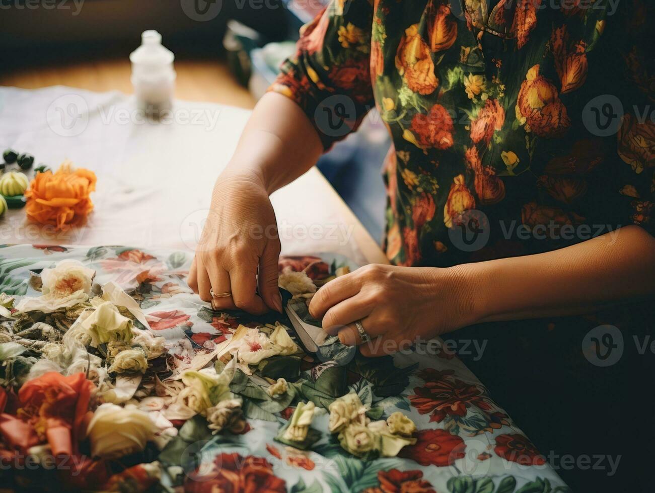 mulher invólucro apresenta com feriado temático invólucro papel ai generativo foto