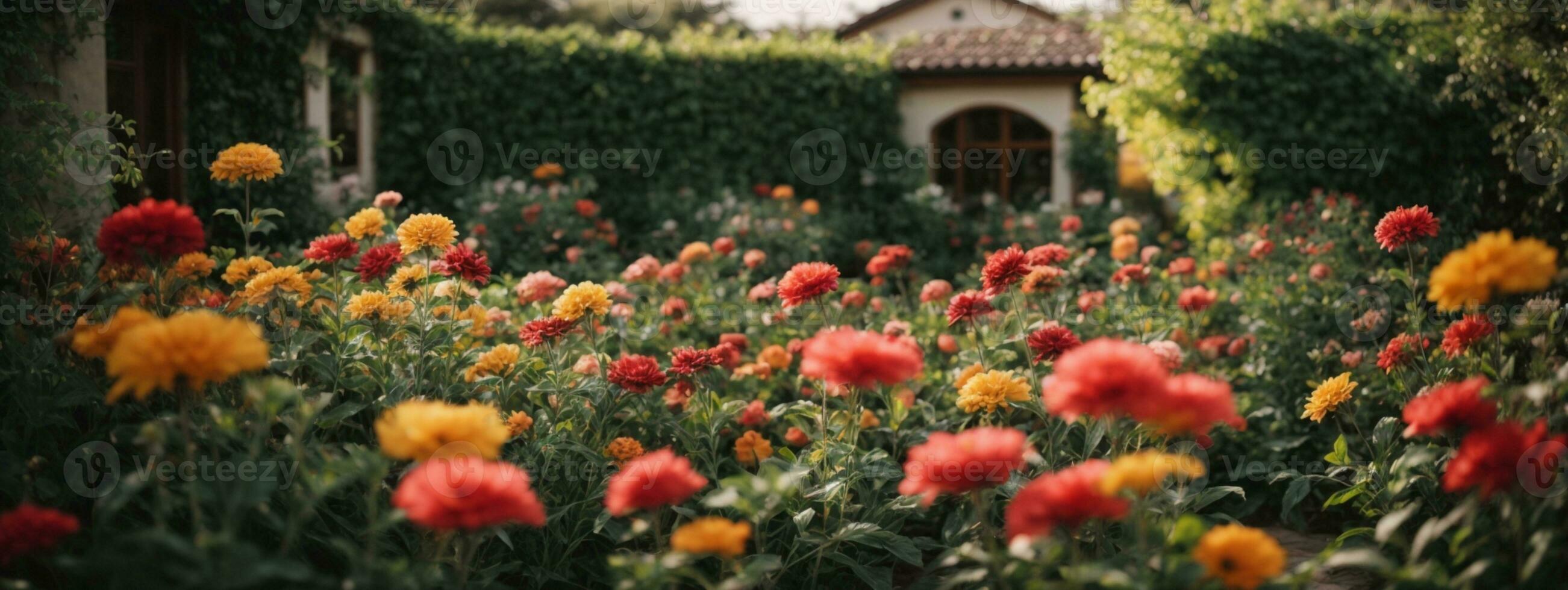 desenhador jardim. ai gerado foto