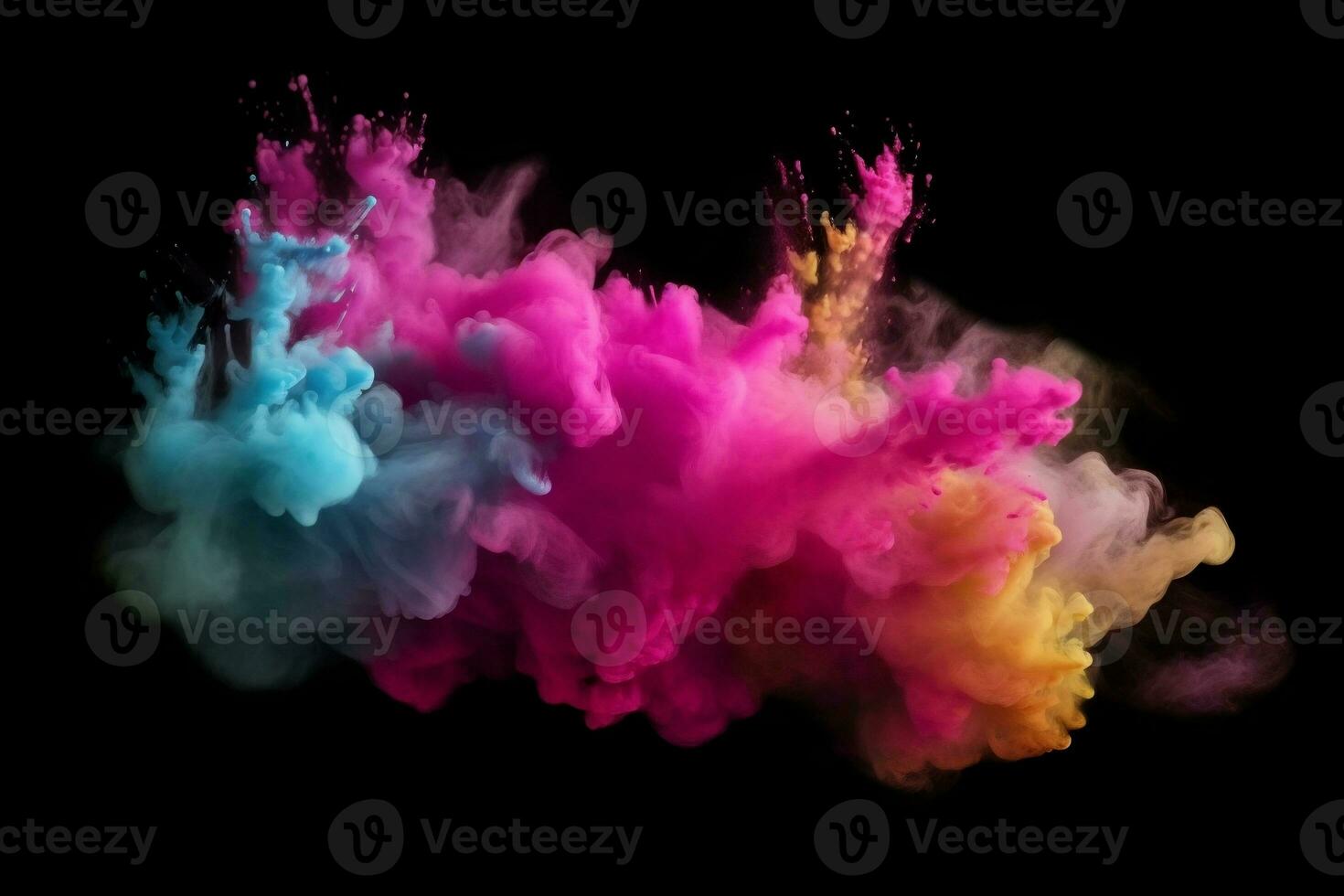 abstrato multicolorido tinta pó esparramado em fundo. ai gerado ilustração. foto