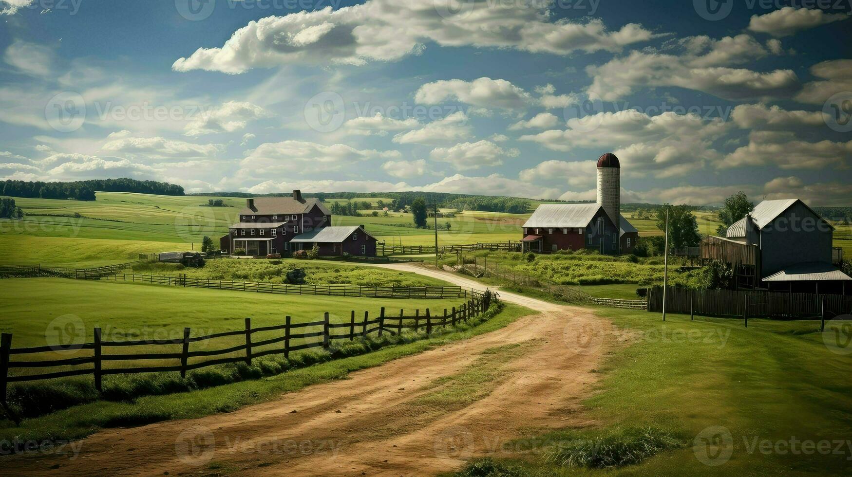 buggy amish campo pitoresco ai gerado foto