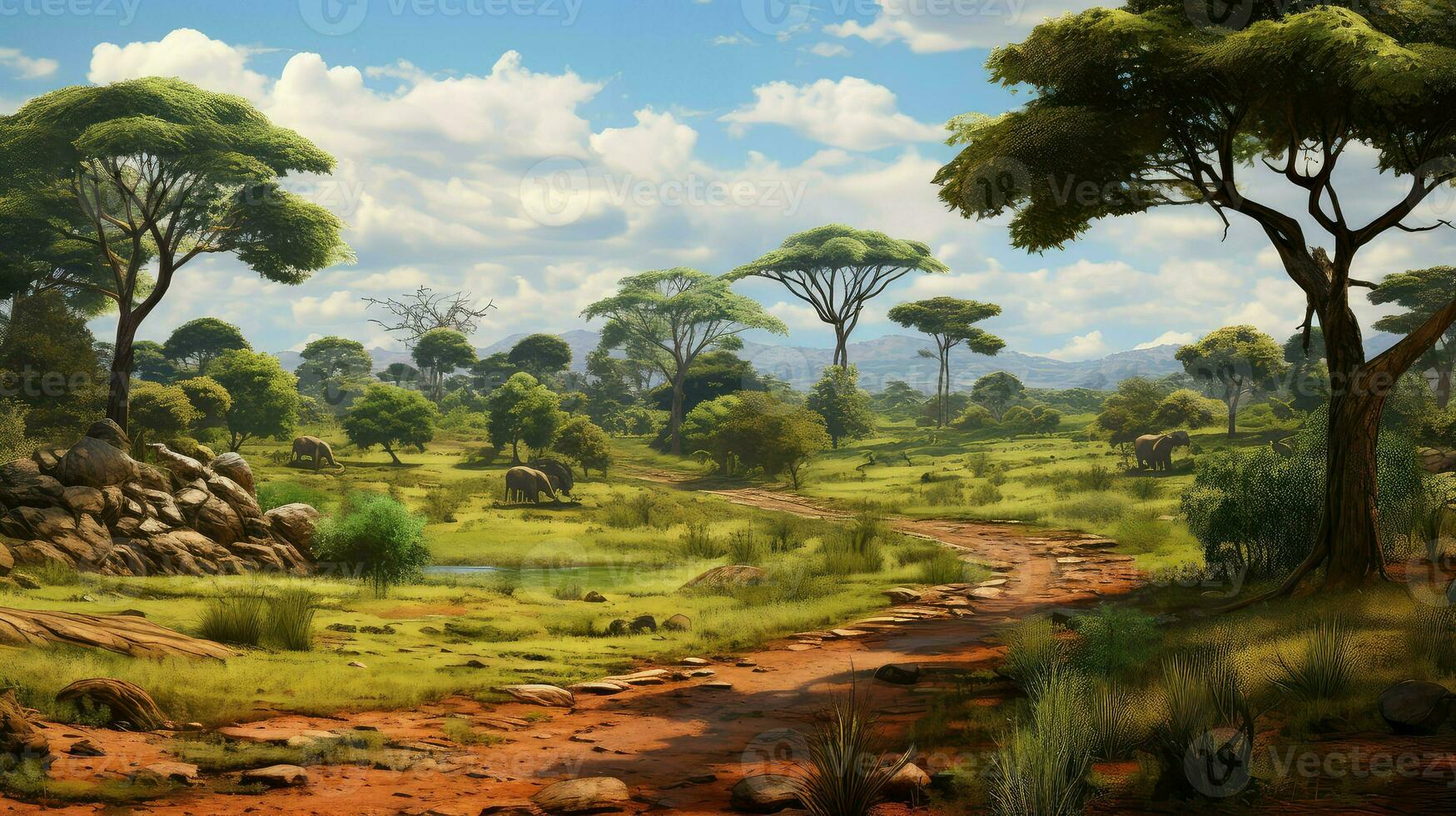 África africano savana bosque ai gerado foto