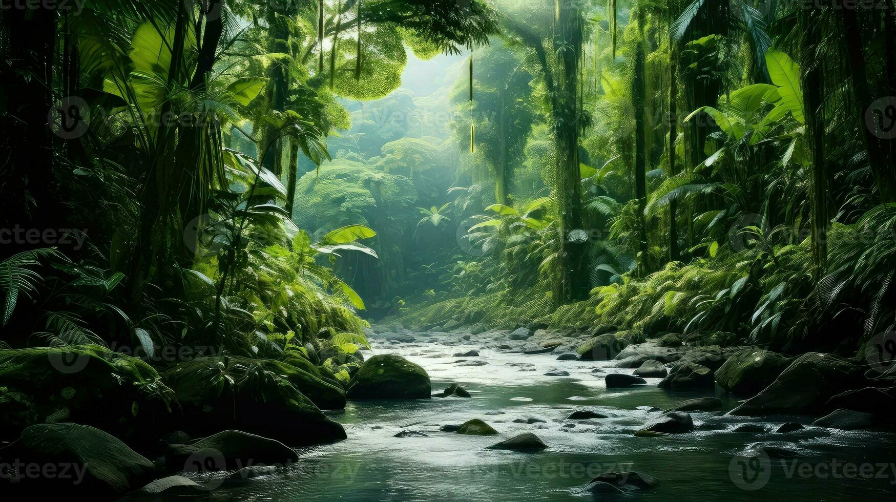 verde costa ricano floresta tropical ai gerado foto