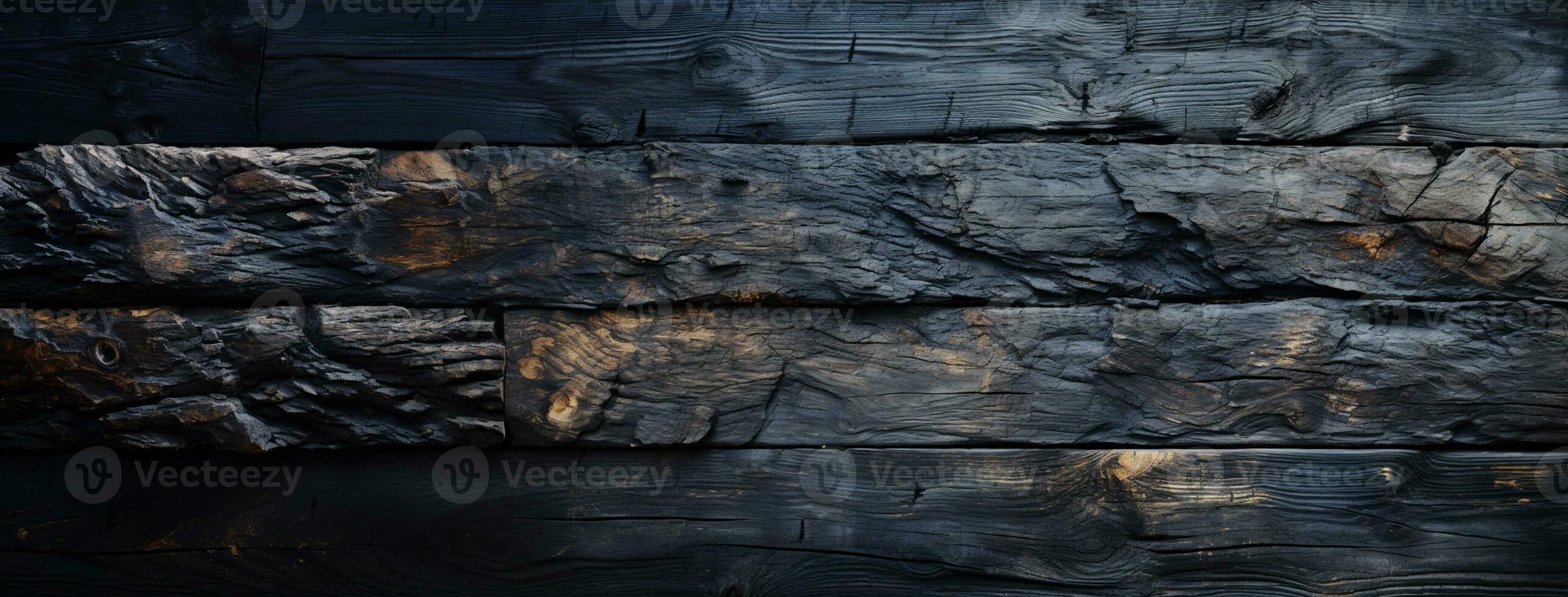 rústico elegância - velho madeira textura detalhes com queimado toques em uma Preto texturizado fundo. generativo ai, foto