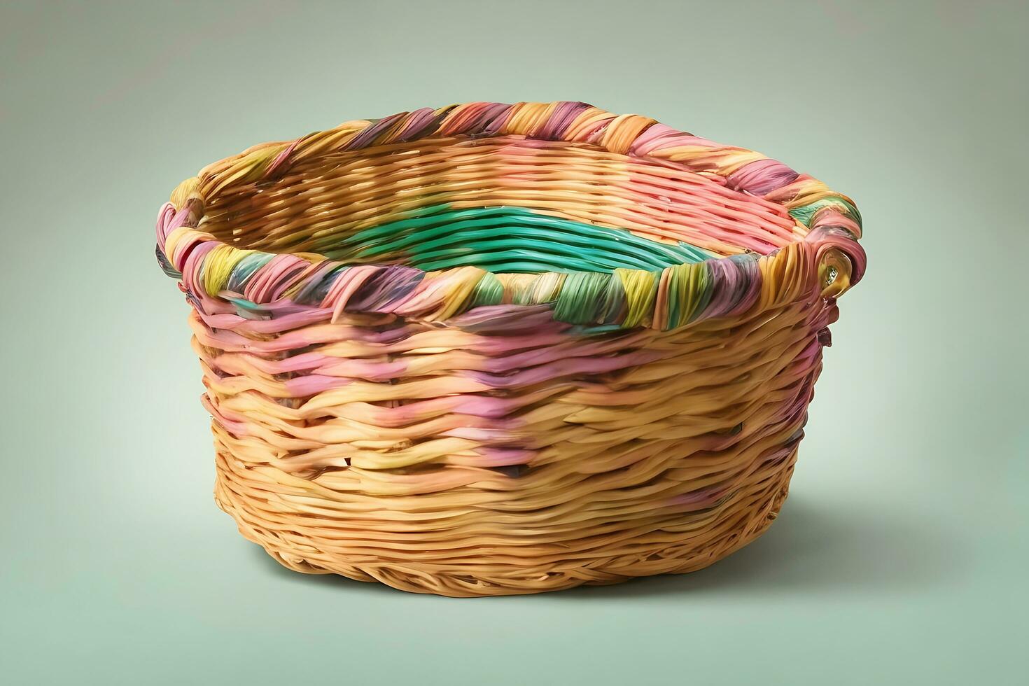 compras saco esvaziar vime cesta com vibrante cores, ai gerado livre foto