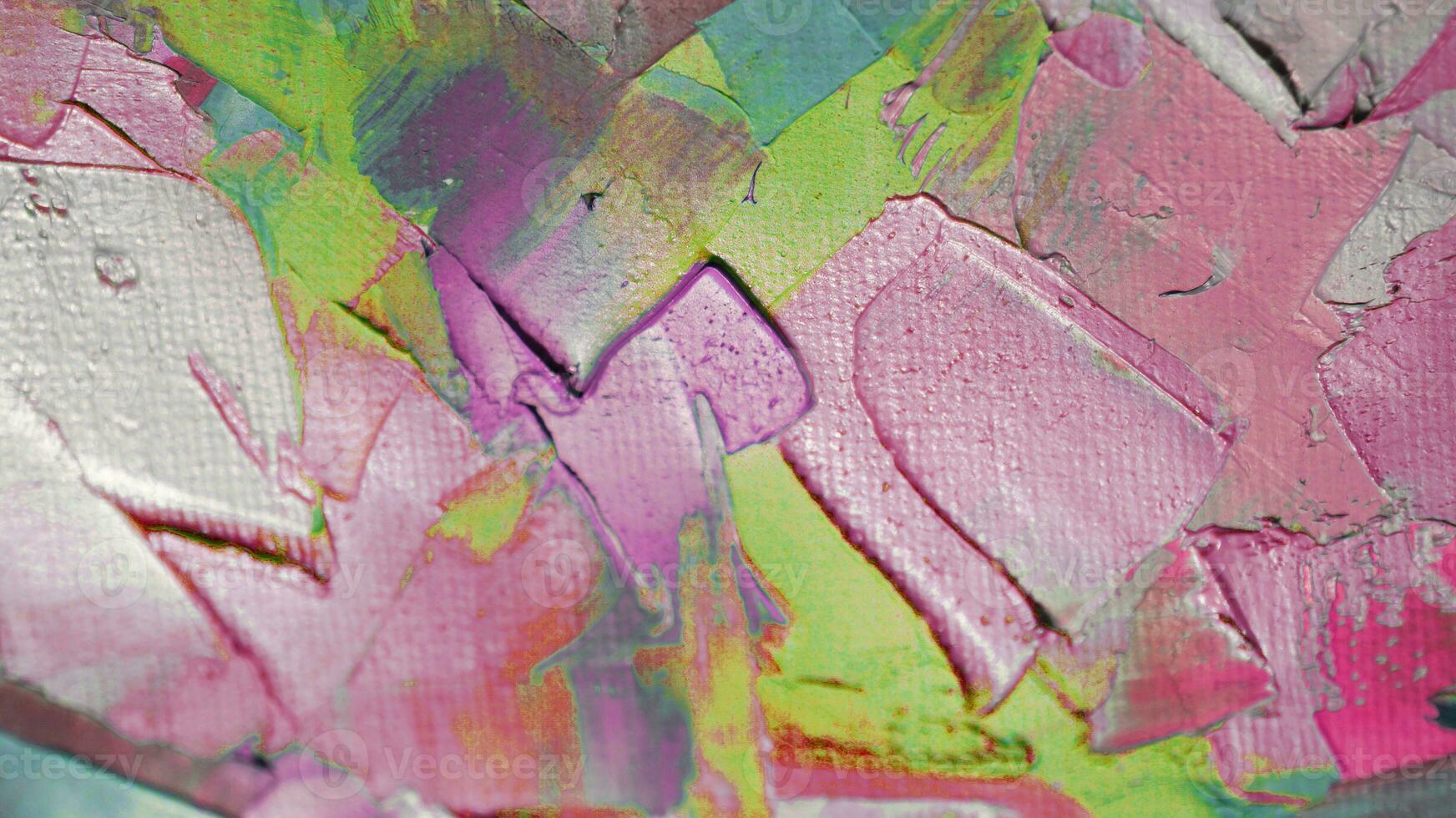 fragmento. multicolorido textura pintura. abstrato arte fundo. óleo em tela. rude pinceladas do pintar. fechar-se do uma pintura de óleo e paleta faca. altamente texturizado, Alto qualidade detalhes. foto