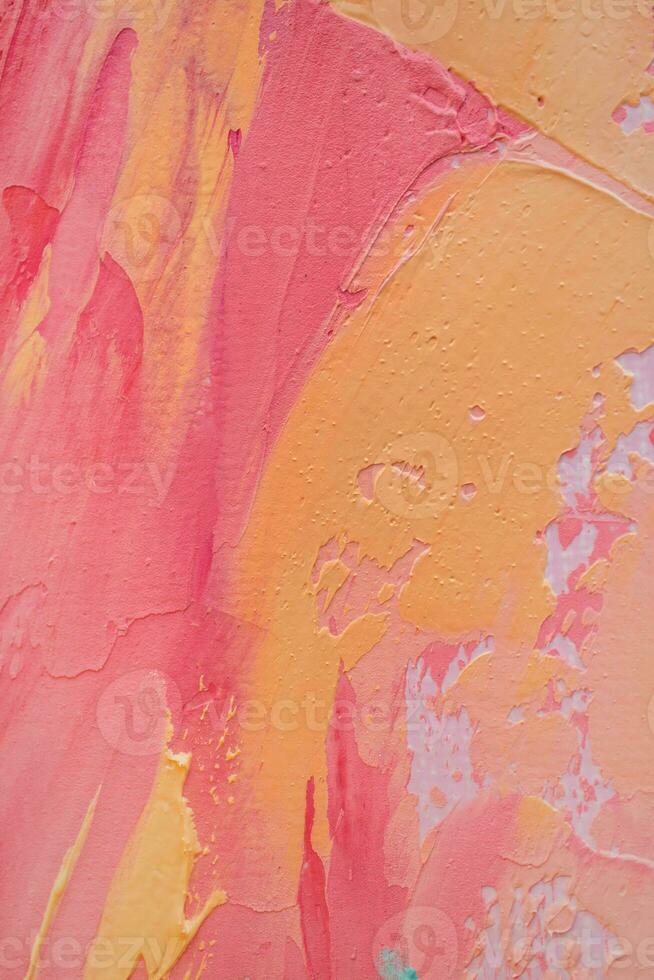 fechar-se do abstrato rude colorida arte pintura textura, com óleo pincelada, palete faca pintura em tela, complementar cores foto