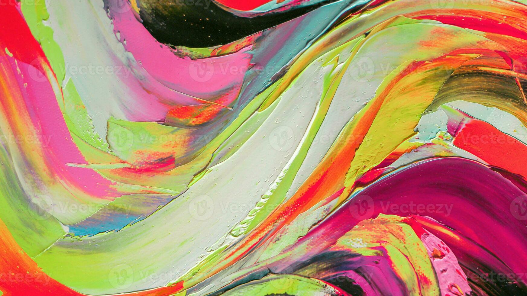 abstrato colorida óleo pintura em tela. óleo pintura textura com escova e paleta faca golpes. multicolorido papel de parede. macro fechar acima acrílico fundo. foto