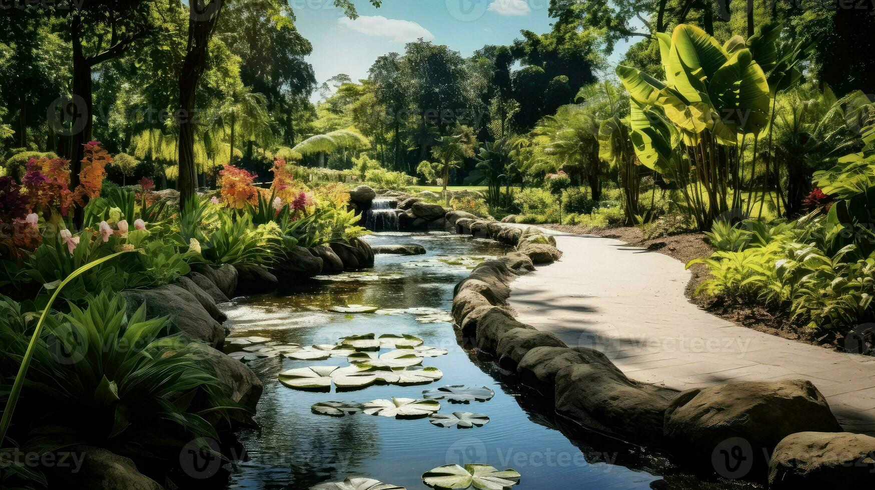 natureza campo botânico jardins ai gerado foto