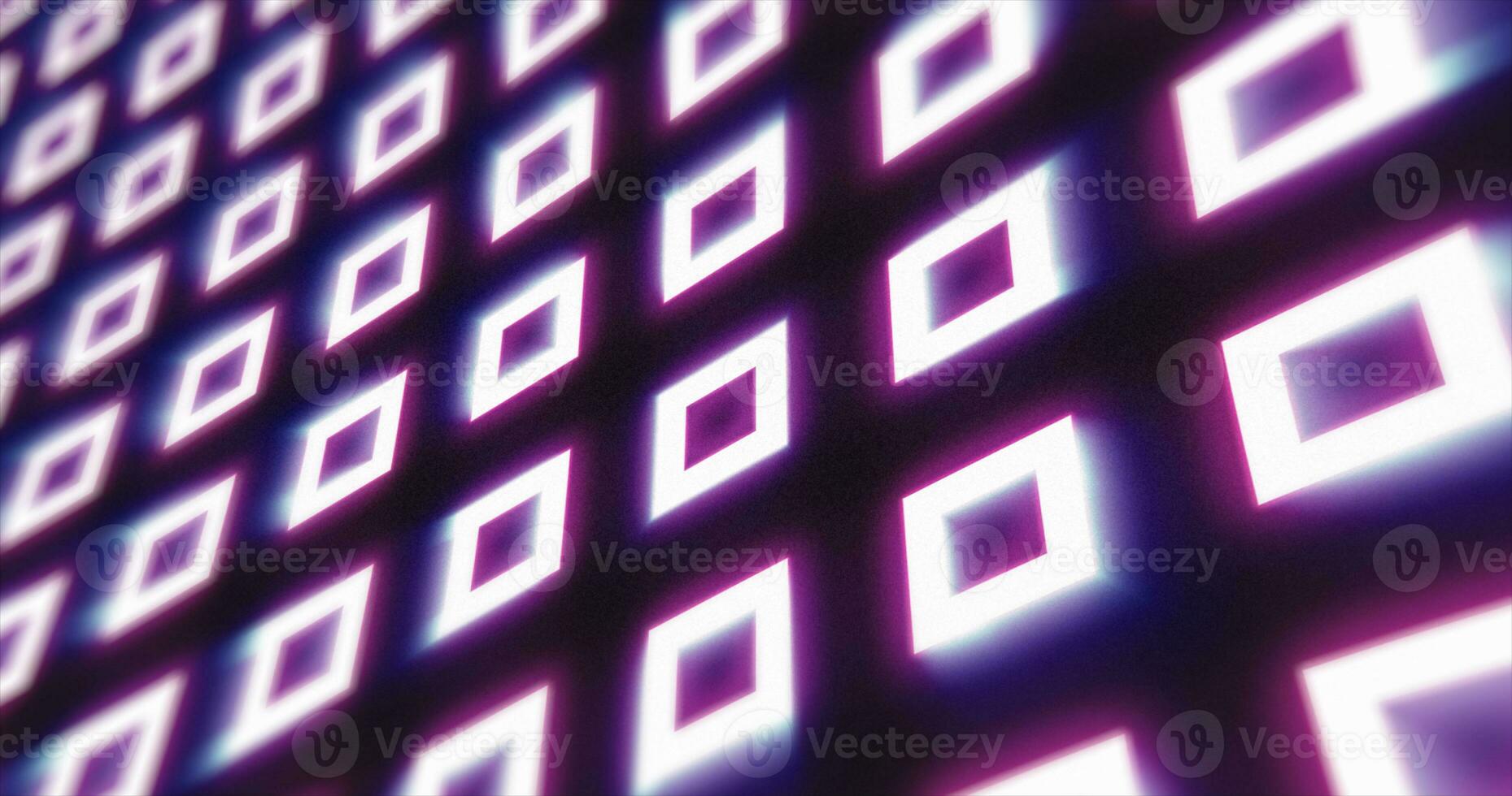 abstrato roxa padronizar do brilhando geométrico quadrados ciclo futurista oi-tech Preto fundo foto