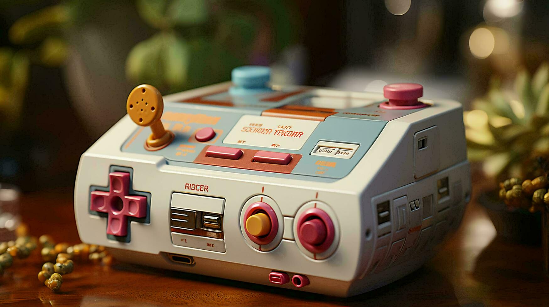 velho à moda vintage retro jogos console com vídeo jogos controle de video game poster a partir de anos 80 anos 90 foto