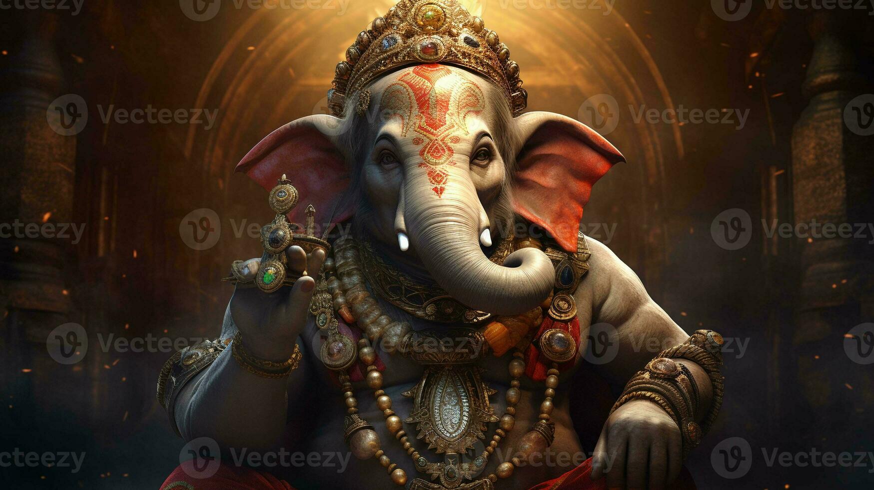 cativante fechar acima. senhor ganesha dentro deslumbrante realismo. perfeito para espiritual reflexão e decoração foto