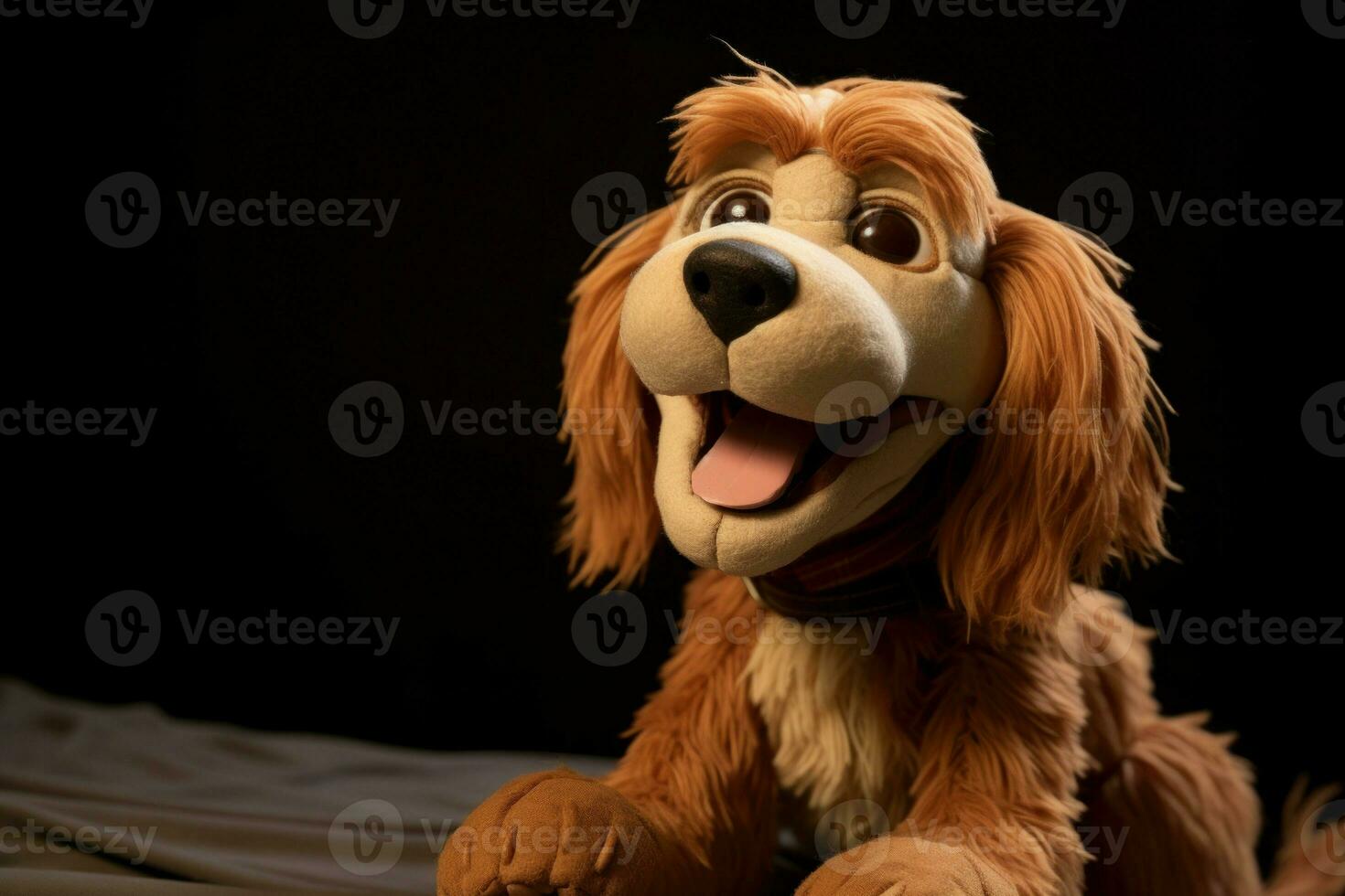 alegre fofa sorridente desenho animado cachorro. gerar ai foto