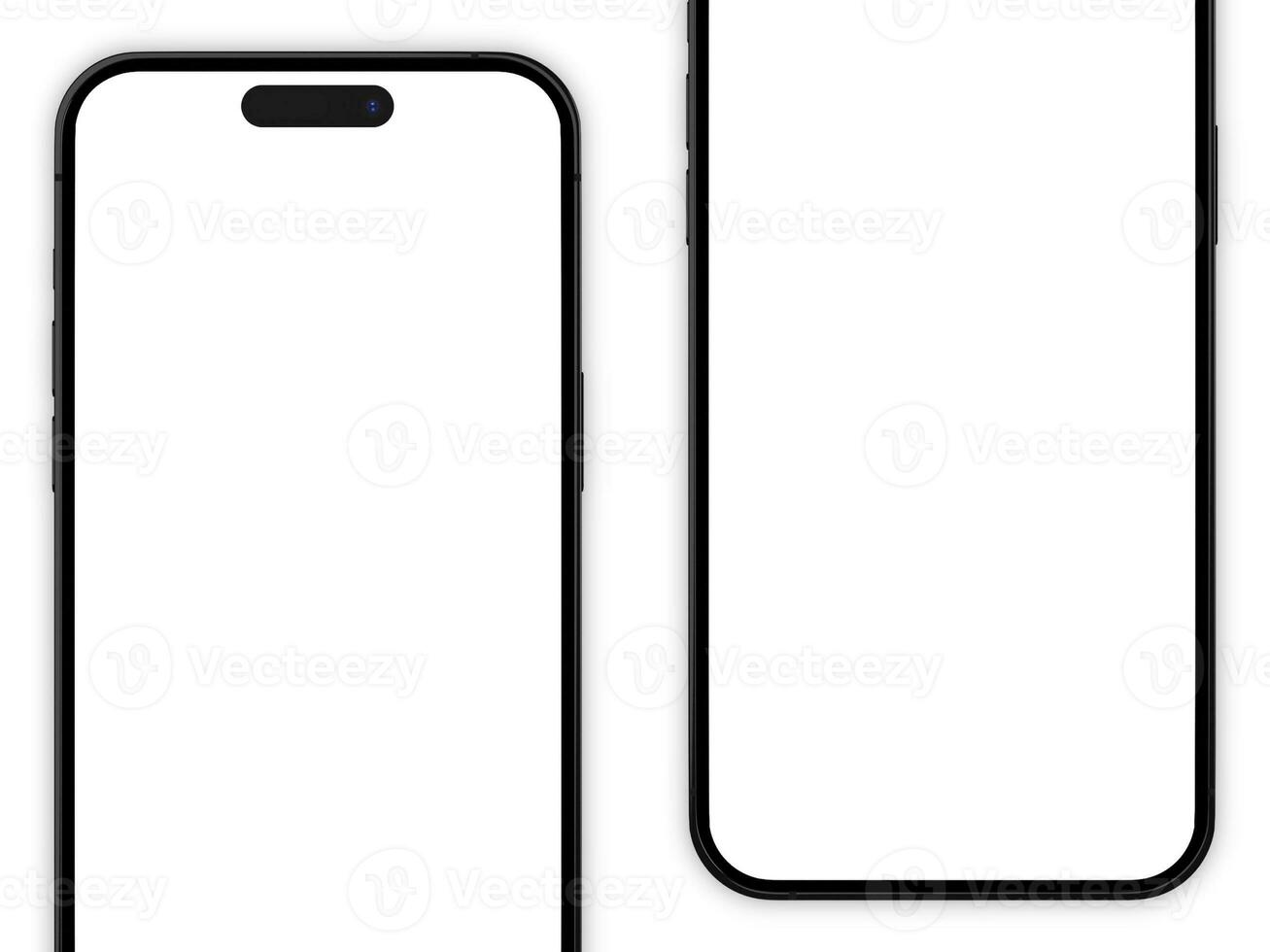 conjunto do dois Smartphone 14 pró brincar tela em a branco fundo para seu telefone ui ux foto