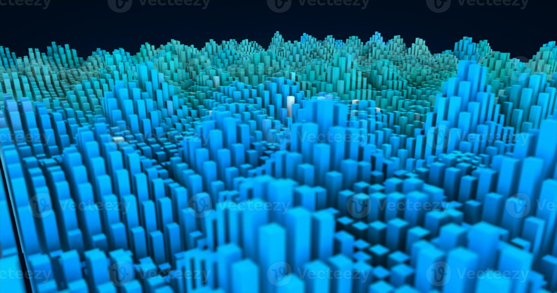 abstrato azul panorama do futurista retângulos comovente ondas fundo foto