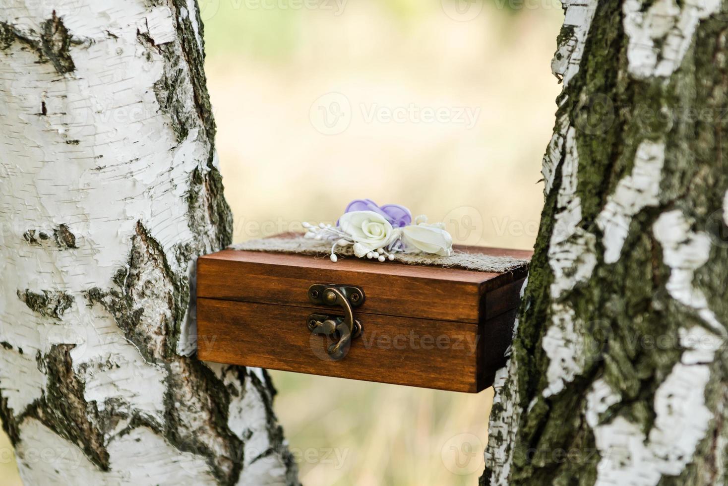 caixa para alianças de casamento foto